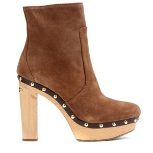 MICHAEL Michael Kors Brown Suede Studded Platforn Ankle Boots Sz. 8
